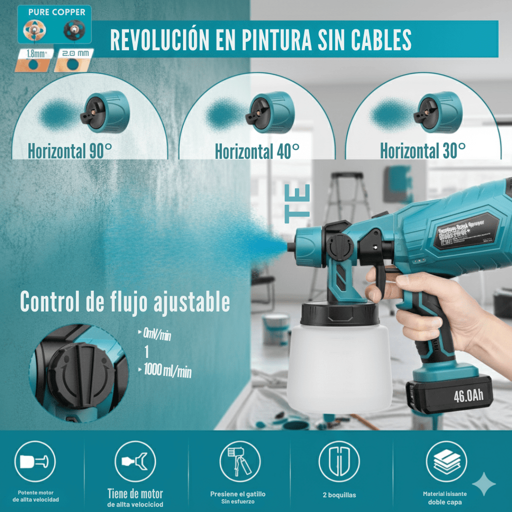 COMPRESOR DE PINTURA INALÁMBRICO 48V | INCLUYE BATERÍA DE REGALO🔋 - Hogar Con Torque