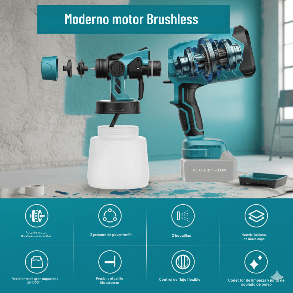 COMPRESOR DE PINTURA INALÁMBRICO 48V | INCLUYE BATERÍA DE REGALO🔋 - Hogar Con Torque