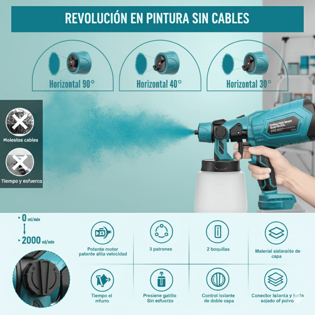 COMPRESOR DE PINTURA INALÁMBRICO 48V | INCLUYE BATERÍA DE REGALO🔋 - Hogar Con Torque